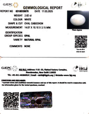 2.82/CT Natural Opal with Govt. Lab Certificate